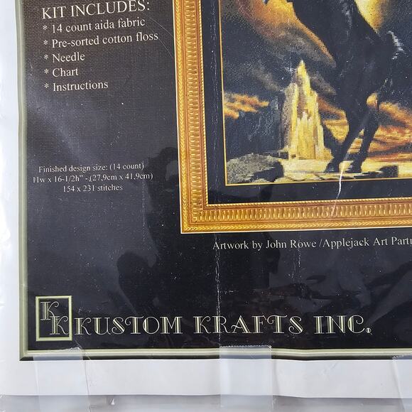 Kustom Krafts Counted Cross Stitch Kit Black Stallion Horse #99977 - Picture 5 of 15